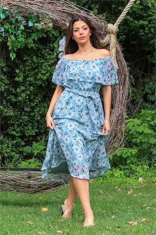 Dip Moda Kadın Madonna Yaka Şifon Elbise Dpnb10037 Mint