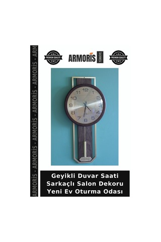 Geyikli Duvar Saati Sarkaçlı Salon Dekoru Yeni Ev Oturma Odası