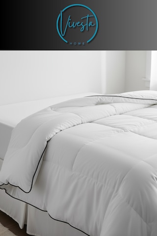 Çift Kişilik Mikrojel Yorgan 195 215 Cm Yumuşak, Rahat Ve Kolay Bakım Beyaz