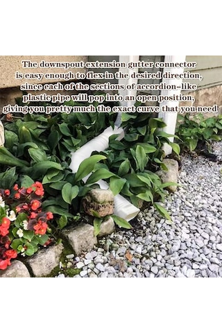 Skycity 2'li Pe Genişletilebilir Ev Sinek Su Borusu - 1.5m Uzunluk, Esnek, Kalın, Yağmur Suyu Akışını Kolaylaştırır, Siyah+beyaz
