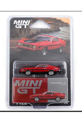 Mini Gt 1/64 Ford Mustang Mach1 1971 Race Red - Blister Paket 1122 Kırmızı