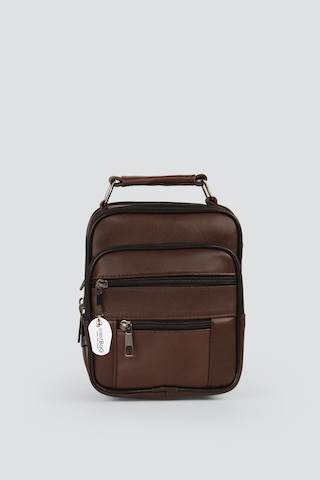 Westbag Erkek Çelik Kasalı Hakiki Deri El Ve Omuz Çantası Ayarlanabilir Askılı Küçük Boy Kahverengi