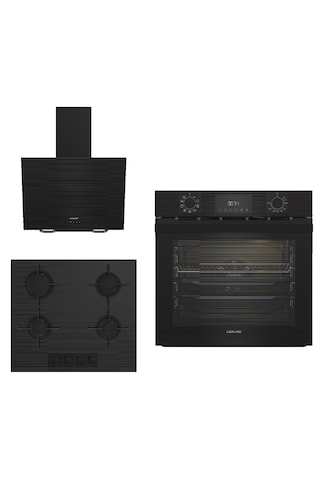 Leisure PFL 9944 S + POLC 601 S + PDLY 606 - S Siyah 3 Lü Ankastre Set