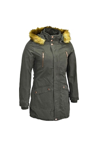 Kadın Büyük Beden Spor Kanvas Kapüşonlu Parka M5300 Bgl-st03987 Haki