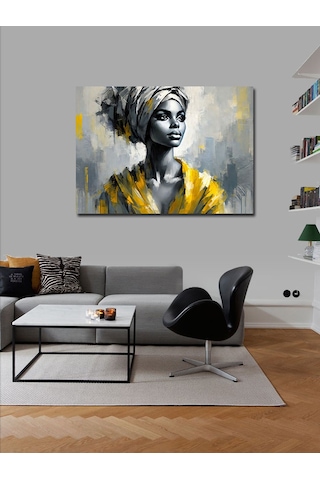 Kanvas Tablo Altın Işıklı Afrikalı Kadın