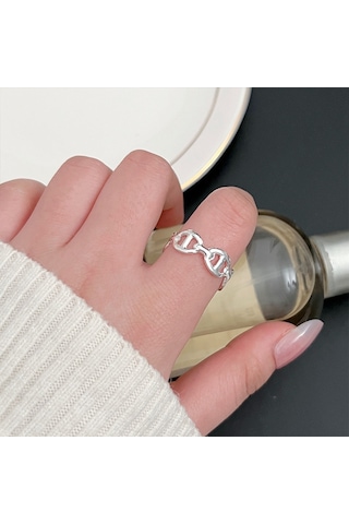 Kadınlar İçin Özel Olarak Tasarlanmış Benzersiz Düz Bantlı Yüzük No.64 Çok Renkli