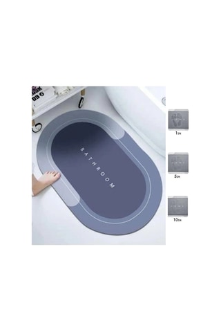 Sihirli Süper Su Emici Kaymaz Tabanlı Oval Paspas 40 60 Cm 5365 Çok Renkli