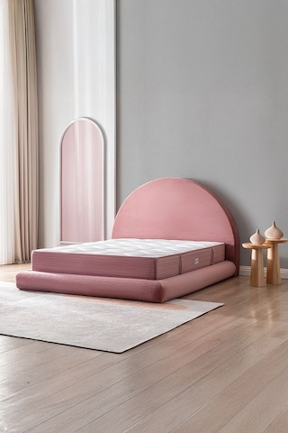 Good Night Legom Torba Yaylı Set Yatak Baza Başlık Tek Kişilik Yıkanabilir Ortopedik Pembe