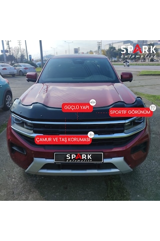 Volkswagen Amarok 2023- Yılı Ve Sonrası Uyumlu Yarasa Kaput Rüzgarlığı Siyah