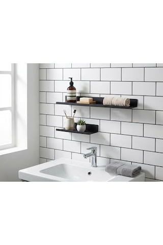 2&apos Li Yapışkanlı Siyah Metal Banyo Rafı Seti Suya Dayanıklı Paslanmaz Çelik Duş Organizeri Delmeden Duvara Monte Şampuanlık Sabunluk Raf Modern Mat Siyah Duş Rafı Takımı 2 Li Raf 000 Açık Krem