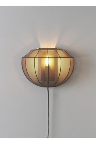 Beau Duvar Apliği, Örgü Abajur, E14 Duy, 25w, 22 Cm Gri