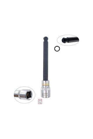 Ceta Form 1/2 10 Mm Ekstra Uzun Tip Topbaşlı Allen Uçlu Lokma C28s-hb10xl