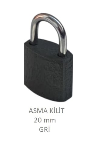 Adilon Asma Kilit, 20 Mm Gri