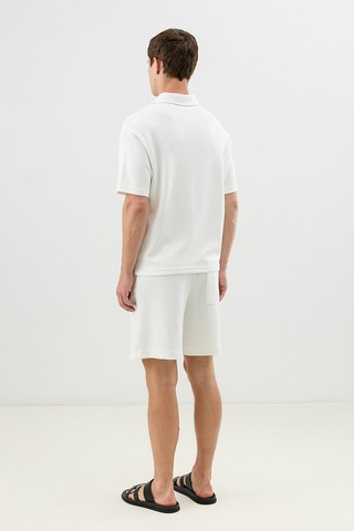 Antioch Polo Yaka Basic T-shirt Ekru