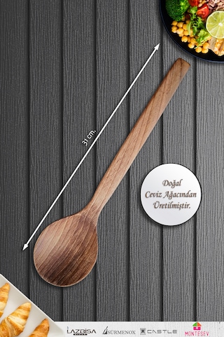 Doğal Ceviz Ağacı Ahşap Tahta Kaşık Seti Ağaç Kaşık 2li Set 01 Ahşap Rengi