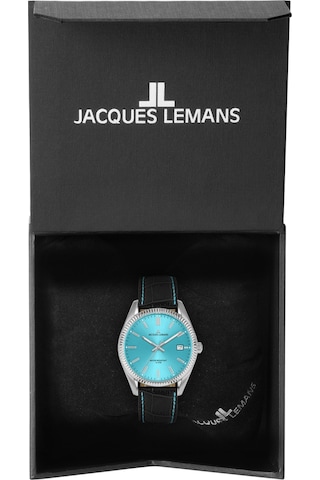 Jacques Lemans Jl.50-4s Quartz Deri Siyah Mavi Kadran 10 Atm 34 Mm Kadın Kol Saati Gri
