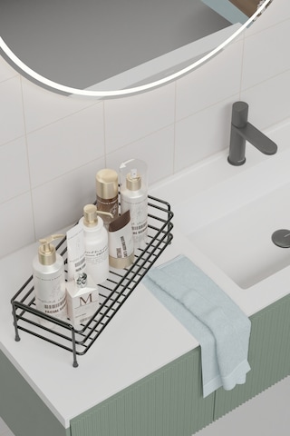 Zabata Paslanmaz Metal Çok Amaçlı Banyo, Mutfak Rafı Kozmetik , Takı Düzenleyici Organizeri Siyah