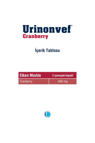 Urinonvef Cranberry 30 Kapsül
