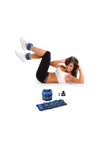 Spor Byfit 2 Kg x 2 Adet El veya Ayak Bileği Ağırlığı mavi