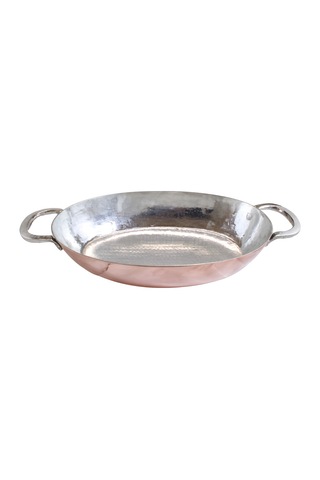 Cuvesta El Yapımı Şef Tipi Kalın 1.5mm Bakır Oval Tava 30x20cm