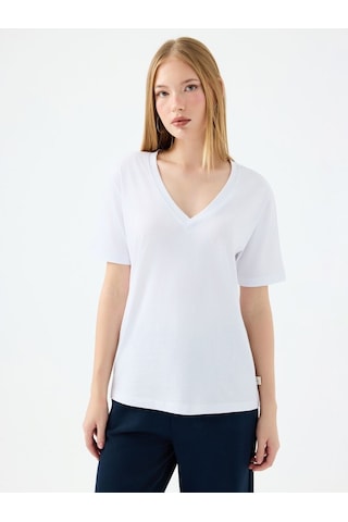 LOFT Regular Fit Kadın Tshirt K.kol Lf2038952 Q1.v1 Beyaz