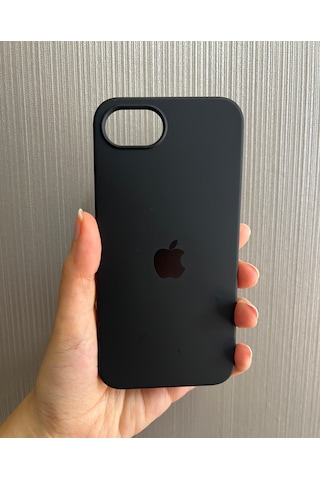 İphone 16e Uyumlu Logolu İçi Kadife Silikon Lansman Kılıf