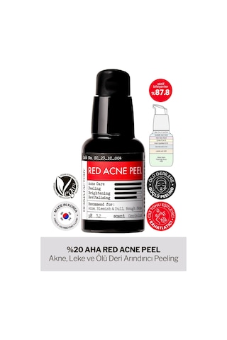 Derma Factory %20 AHA Peeling Serum Yıkanan Form Akne, Leke ve Arındırıcı Derma Factory Red Acne Peel 30 ML