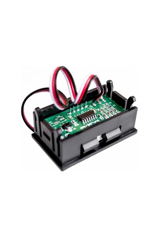 Butuglobal Ters Bağlantı Korumalı 0v-30v 3 Telli Dc Voltmetre Terminali 0.56 İnç Led Dijital Voltmetre Mavi