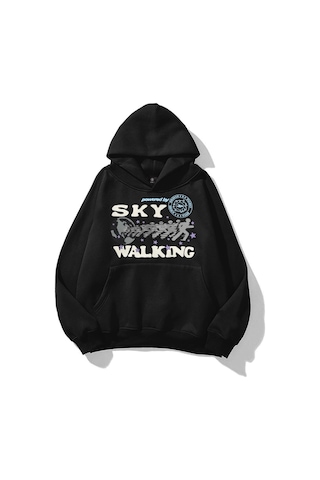Tarzsokak Unisex Sky Walking Sweatshirt Siyah