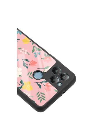 General Mobile Gm 22 Plus Pinky Flowers Tasarımlı Glossy Telefon Kılıfı Çok Renkli