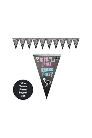 Kızmı Erkekmi Flama Bayrak Set Süs Tüm Yaşlar