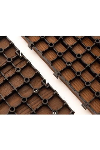 Pafu Sunsoe Dişbudak Ağacı Balkon Bahçe Ahşap Yer Döşemesi Karo Deck 30x30 Cm - 10 Adet 0,9m2