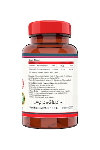 Nevfix Vitamin D3 K2 120 Tablet D3 1000 Iu K2 12.5 Mcg