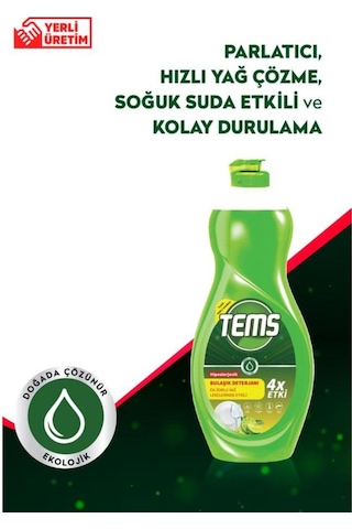 Tems 4 Etki Bulaşık Makinesi Kapsül Deterjanı 36 Tablet + Sıvı Bulaşık Deterjanı 500 ML