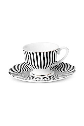 Karaca New Romantic İnce Çizgili Kahve Fincanı 90 ml Siyah