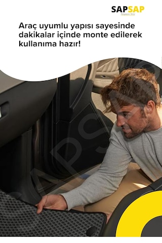 3d Özel Kesim Koku Yapmaz Su Geçirmez Havuzlu Eva Oto Paspas Siyah Mercedes-benz C-class W204 2007-2014 İle Uyumlu