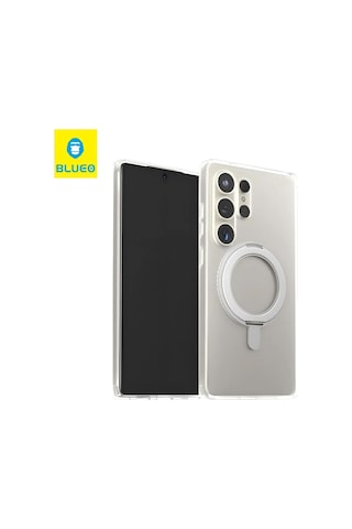 Mr. Gorilla Samsung Uyumlu S25 Şeffaf Kılıf 360 Dönebilen Stand Magsafe Toz Korumalı