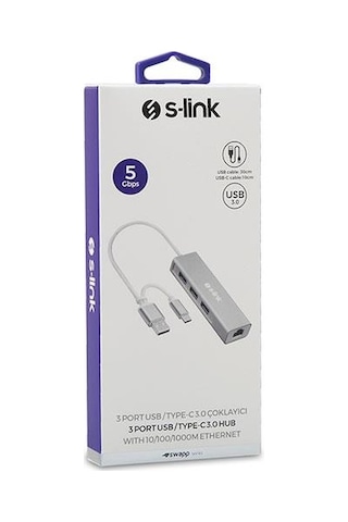 S Link Swapp Sw U332 Type C Usb3.0 1000Mbps 3 Port Usb Gigabit Et