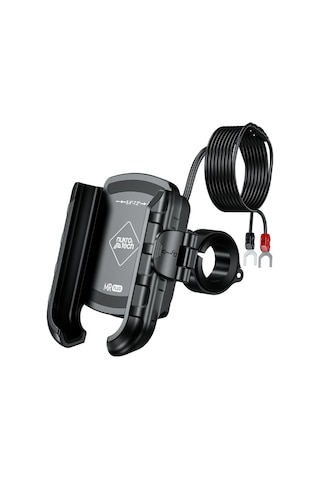 Mr Plus Usb-c Şarjlı Klipsli Motosiklet Telefon Tutucu