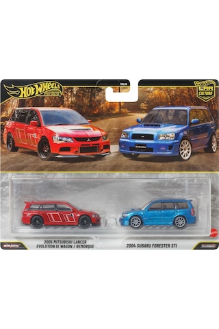 Hot Wheels Premium Car Culture 2005 Mitsubishi Lancer & 2004 Subaru Forester Jhw46