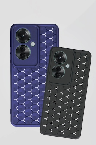 Cosmotex Newface Oppo Reno 11f Kılıf Petek Silikon Kapak - Koyu Yeşil