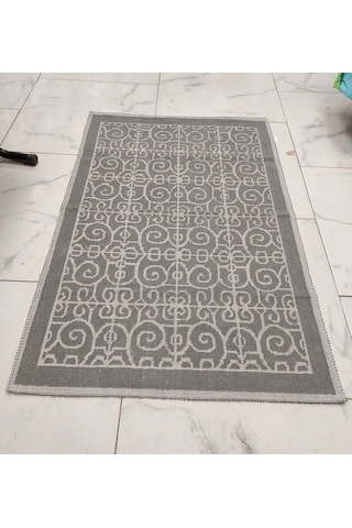Pamuklu Bukle Lüks Kilim 80x125 -soni Gri Gri