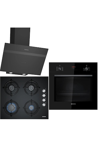 Siemens HB012FBB1T - EO6C6PB11O - LC64KPJ60T Ankastre Set Siyah