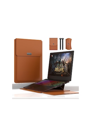 Neevoyu 13/14 İnç Huawei Matebook Ve İçin Su Geçirmez Ergonomik Dizüstü Bilgisayar Stantlı Çantası - Devecik Rengi Çok Renkli