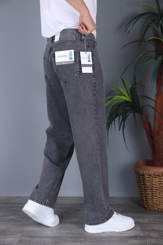 Felvıno Erkek Yıkamalı Baggy Bol Kesim Kot Pantolon Antrasit