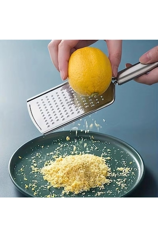 Mybru Paslanmaz Çelik Rende Peynir Çikolata Zencefil Patates Limon Rendesi Metalik Gri