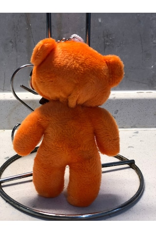 Sevimli Ayıcık Peluş Oyuncak Anahtarlık Uyku Arkadaşı Hediyelik 12 Cm Turuncu