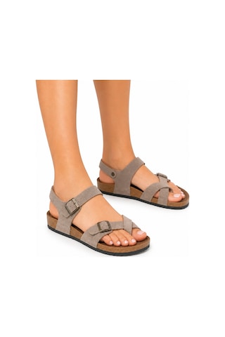 Dadwolf Rahat Taormına Leolı 1021077 Mayari Rio Kids Birkens Model Ortopedik Sandalet Vizon