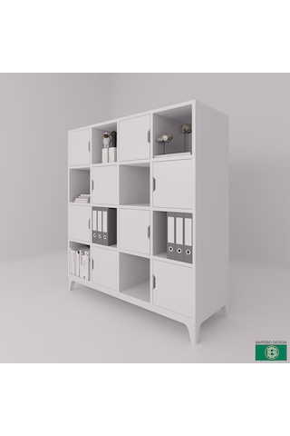 Kitaplık&dosyalık Kapaklı Ve Açık Raflı