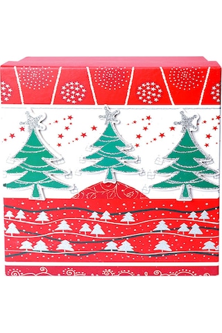 Yılbaşı Çam Ağacı Motifli Hediye Kutusu 10x7 Cm